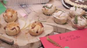 most delicious plate - 2nd place (shares 2nd place most beautiful plate): "La Cura di Achille" - savoury pies with cheese, pears and grappa